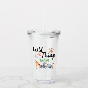 Vaso Acrílico Cosas salvajes Safari Animal Nacimiento Niños Acua
