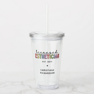 Vaso Acrílico Cosmetólogo estético con licencia de personalizado