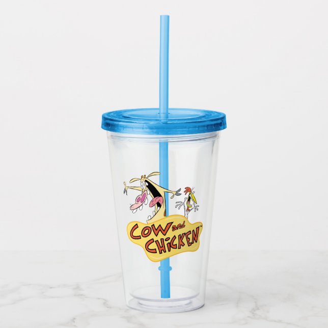 Vaso Acrílico Cow and Chicken Logo Graphic (Anverso)