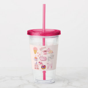 Vaso Acrílico Cozor de gatos rosados