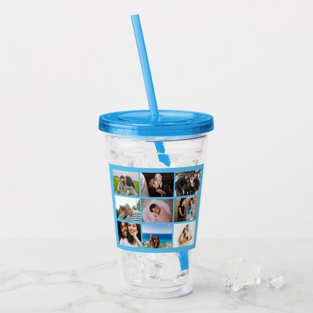 Vaso Acrílico Crea tu propio collage de fotos de Personalizado 9 (Anverso (hielo))