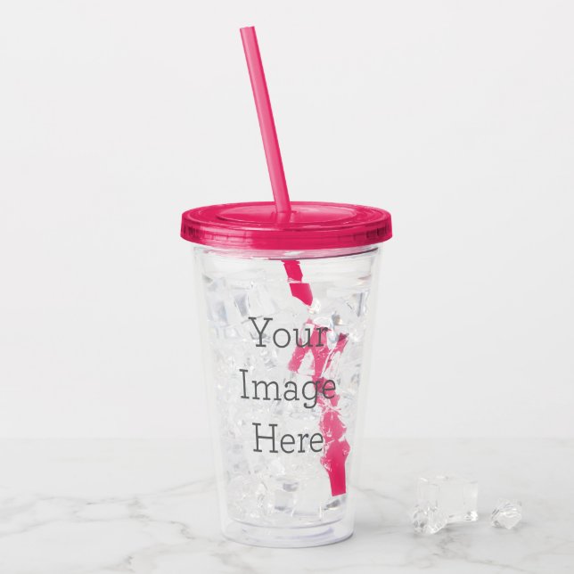 Personalizar 473 ml, Fucsia (Anverso (hielo))