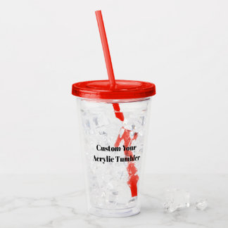Vaso Acrílico Crea tu propio simple personalizado 16oz, Rojo