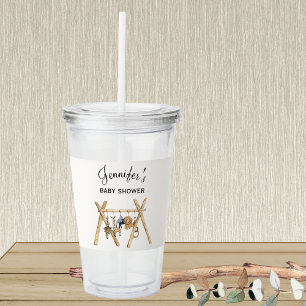 Vaso Acrílico Cream Boho & Vintage Baby Gym Toy, Baby Shower