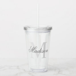 Vaso Acrílico Crear su nombre de monograma personalizado
