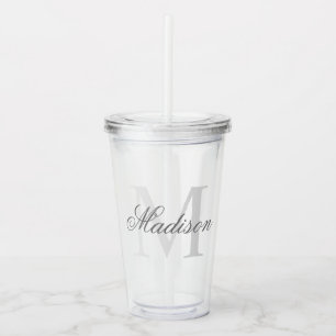 Vaso Acrílico Crear su nombre de monograma personalizado