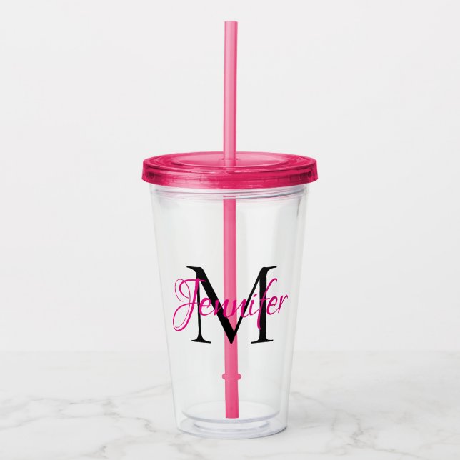 Vaso Acrílico Crear su propio monograma personalizado (Anverso)