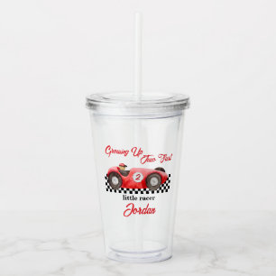 Vaso Acrílico Crecer dos coches de carreras rojas rápido segundo
