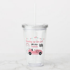 Vaso Acrílico Crecer dos coches de carreras rosadas festividades