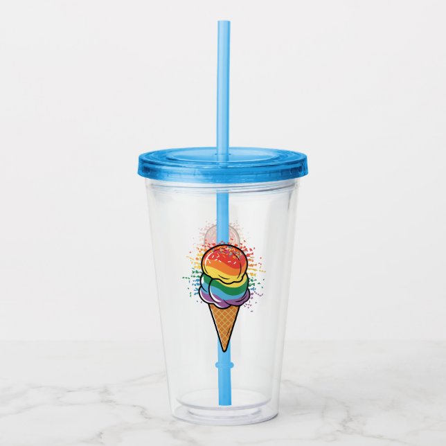 Vaso Acrílico Crema de hielo del orgullo LGBTQ+ (Anverso)