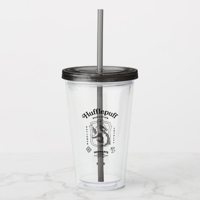 Vaso Acrílico Cresta de Dedicación Paciencia Lealtad HUFFLEPUFF™ (Anverso)
