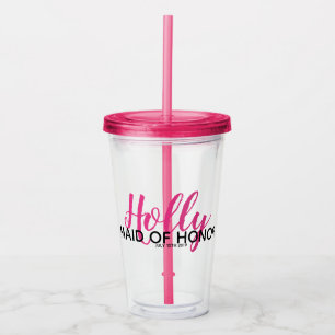 Vaso Acrílico Criada nupcial del rosa del nombre del fiesta de