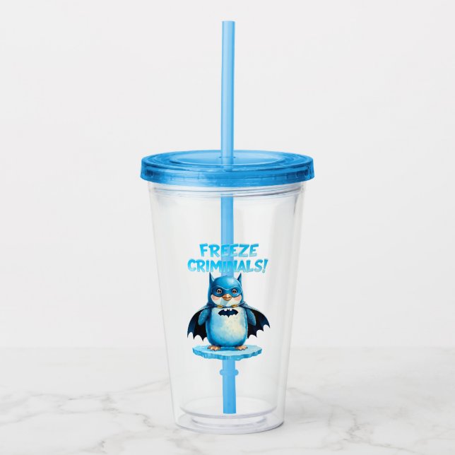Vaso Acrílico Criminales congelados - Pingüino oscuro (Anverso)