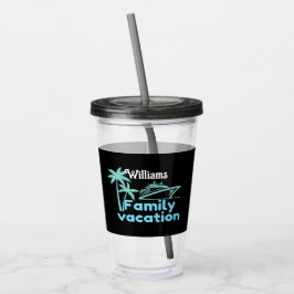 Vaso Acrílico Cruceros de vacaciones editables