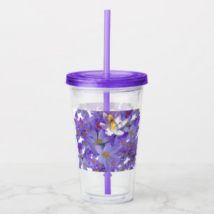 Vaso Acrílico Cruces púrpuras con Tumbler de Acrílico de abeja