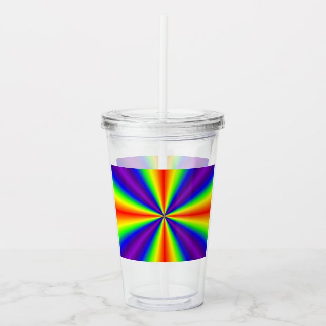 Vaso Acrílico Cruz Arcoíris (Anverso)