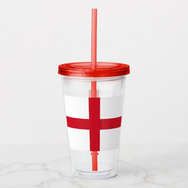 Vaso Acrílico Cruz de San Jorge ~ Bandera de Inglaterra (Anverso)