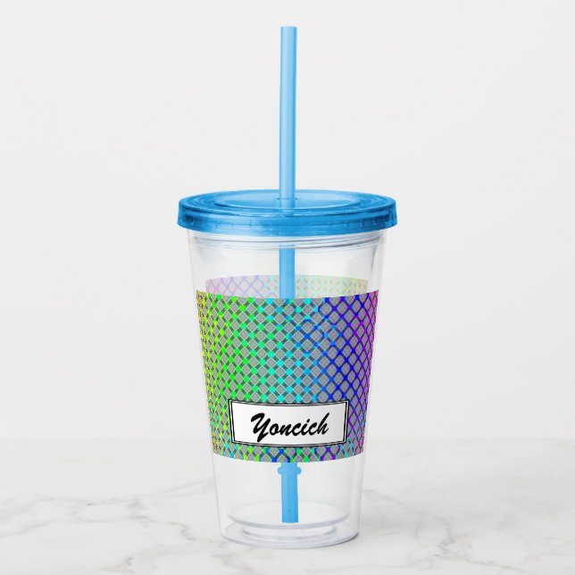 Vaso Acrílico Cuadrícula de Círculo Harto de Kenneth Yoncich (Anverso)
