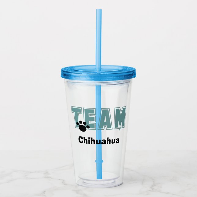 Vaso Acrílico Cualquier equipo de raza de perro Tumbler acrílico (Anverso)