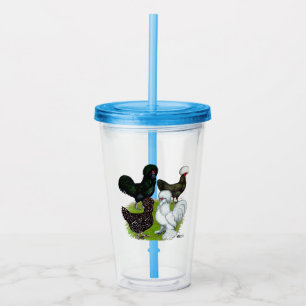 Vaso Acrílico Cuarteto de pollo con sombrero superior