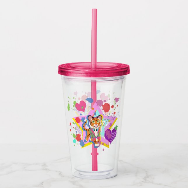 Vaso Acrílico Cubo de tigre (Anverso)