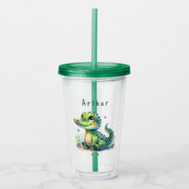 Vaso Acrílico Cuddly Croc Time - Personalized Kids' Tumbler