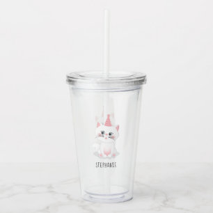 Vaso Acrílico Cumpleaños de Cat Purr-fect