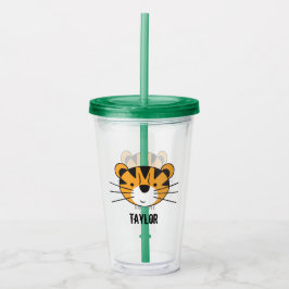 Vaso Acrílico Cumpleaños del Ilustracion Safari Personalizado