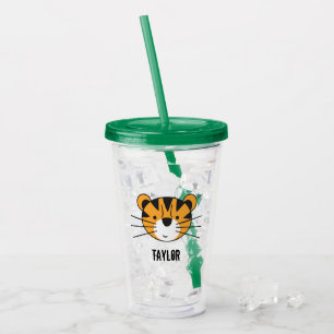 Vaso Acrílico Cumpleaños del Ilustracion Safari Personalizado