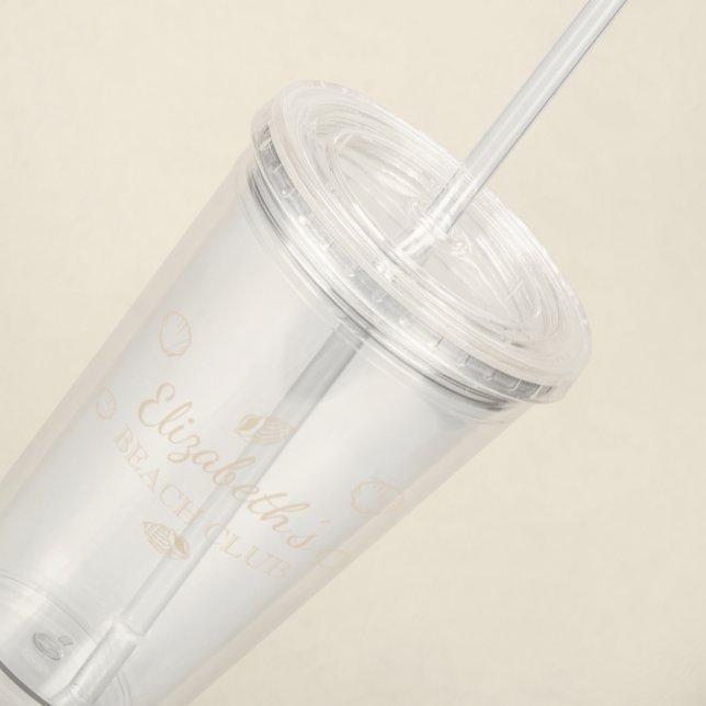 Vaso Acrílico Cumpleaños en el Club de Playa (Subido por el creador)