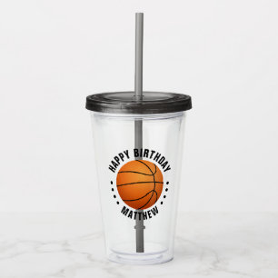 Vaso Acrílico Cumpleaños Feliz Nombre Baloncesto