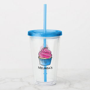 Vaso Acrílico Cupcake rosa