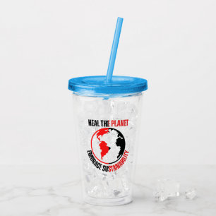 Vaso Acrílico Curar el planeta, abrazar la sostenibilidad
