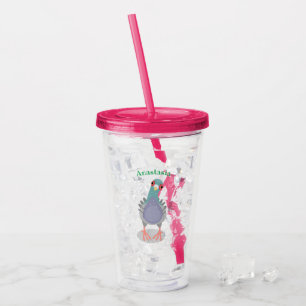 Vaso Acrílico Curioso ilustracion personalizado de palomas