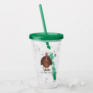 Vaso Acrílico Curioso pavo de corral marrón con personalizado de
