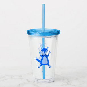 Vaso Acrílico Curte Blue Baby Boy Fox Baby Shower