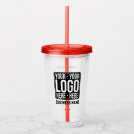 Vaso Acrílico Custom Business Logo Corporate Company Modern Cool