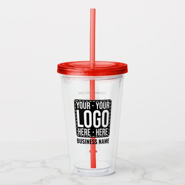 Vaso Acrílico Custom Business Logo Corporate Company Modern Cool (Anverso)