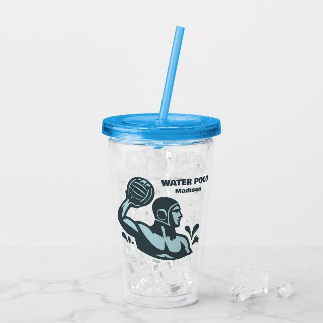 Vaso Acrílico Custom Name Water Polo (Reverso (hielo))