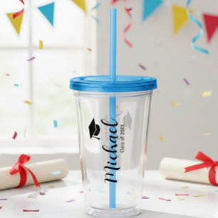 Vaso Acrílico Customized graduation mug with lid