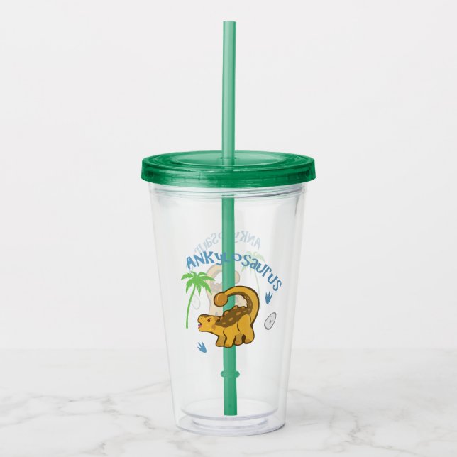 Vaso Acrílico Cute Ankylosauro (Anverso)