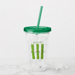 Vaso Acrílico Cute apio palitos trio verduras personalizados