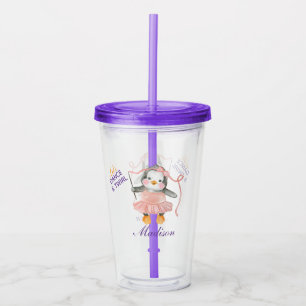 Vaso Acrílico Cute Ballerina Pingüino Personaliza Tumbler Acríli