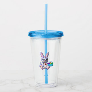 Vaso Acrílico Cute Bunny with a Basket