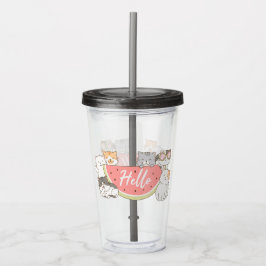 Vaso Acrílico Cute Kittens