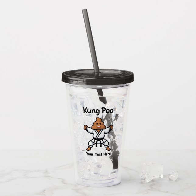 Vaso Acrílico Cute Kung Poo Karate (Anverso (hielo))