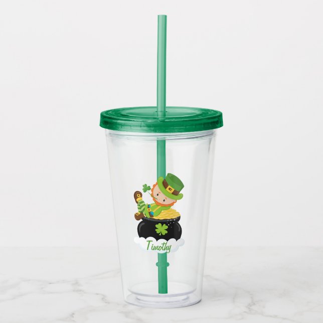 Vaso Acrílico Cute Leprechaun (Anverso)