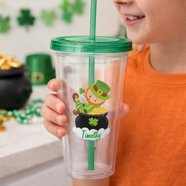 Vaso Acrílico Cute Leprechaun (Subido por el creador)