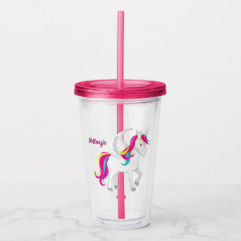 Vaso Acrílico Cute Personalizado Unicorn