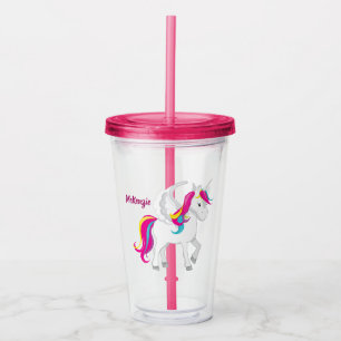 Vaso Acrílico Cute Personalizado Unicorn